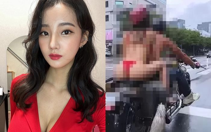 ‘강남 오토바이 비키니녀’ 과다노출 혐의로 검찰 송치...전과 기록 남을까