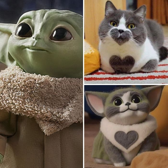 AI에게 ‘고양이+요다’를 합성하게 해봤더니 뜻밖의 귀여운 생명체 탄생 (+합성 사진 13장)