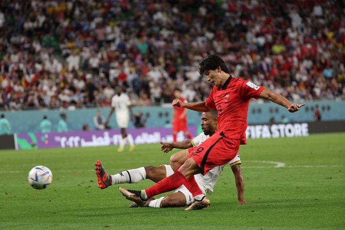 한국, 가나에 연속골 허용...0-2 격차 벌어져