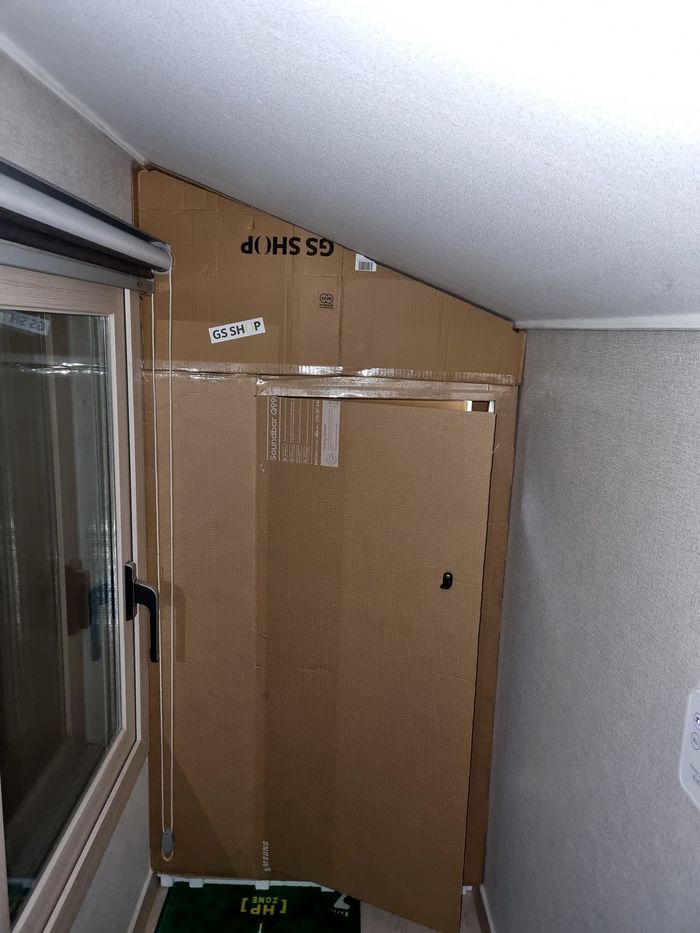 역대급 한파에 집이 너무 추웠던 금손이 추위를 막기 위해 제작한 ‘택배 박스 중문’