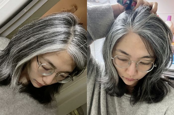 “은발로 염색해달라고 했더니 미용사가 할머니 머리로 망쳐버렸습니다”