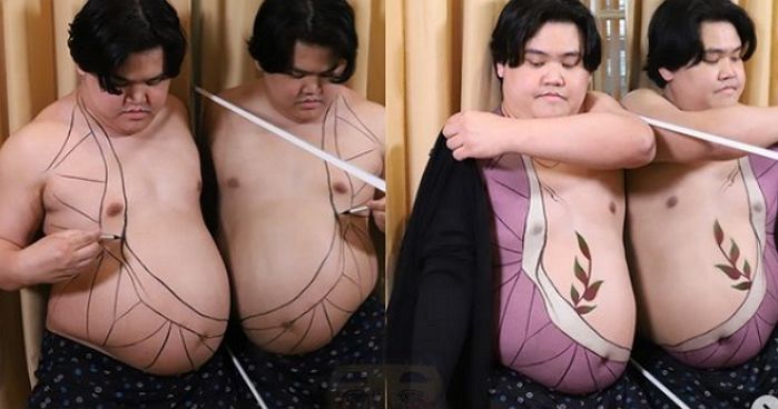 “살찐 배가 신의 한 수”...거울 하나로 ‘귀멸의 칼날’ 네즈코 완벽 재현한 저가 코스프레좌