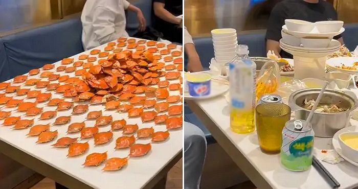 “게만 300마리 먹어 치웠다”...가게 망하게 생겼다며 뷔페 사장이 공개한 테이블 사진
