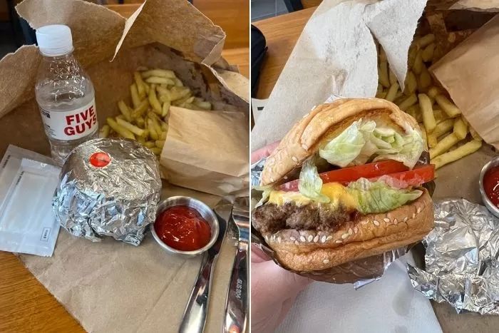 파이브가이즈 오픈 하루만에 등장한 ‘되팔이 빌런’...“치즈버거 2개+감자튀김 10만원”