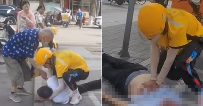 길에 쓰러진 노인 보고 배달 밀렸는데도 곧바로 ‘CPR’로 살려낸 라이더의 놀라운 정체