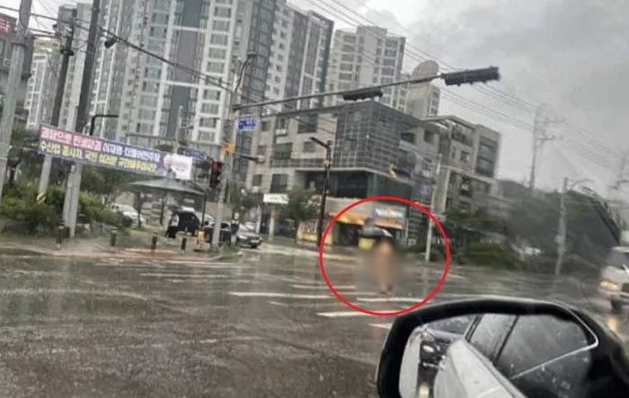 비 쏟아지던 날, 실오라기 하나 안 걸치고 횡단보도 건너가는 ‘당진 나체남’