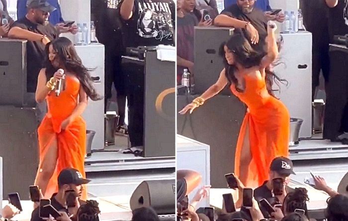 공연 도중 자신에게 ‘술’ 뿌리며 스트리퍼 취급한 관객한테 마이크 던져 응징한 카디비