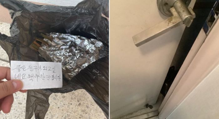 “좋은 친구 되고 싶어” 혼자 사는 20대女 집앞에 ‘닭꼬치’ 두고 간 50대 이웃 남성