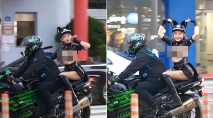 홍대 ‘킥보드녀’ 이번엔 비키니에 오토바이 타고 서울 잠실에 등장했다
