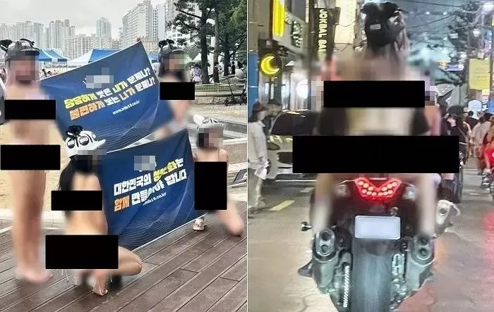 서울 홍대·강남에서 오토바이 타던 ‘비키니녀’...이번엔 부산에서 포착됐다