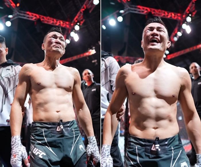 UFC 선수들도 극찬한 ‘코리안좀비’ 정찬성의 어제(26일)자 경기 3라운드 ‘난타전’ 모습