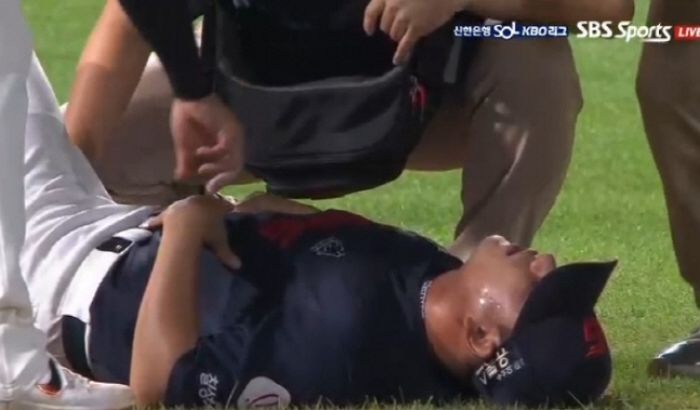 혹사당하다가 어제(8일) 경기 도중 허벅지 고통 호소하며 마운드에 쓰러진 롯데 김상수