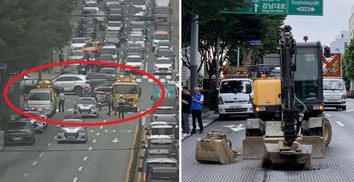 강남 한복판 도로 침하돼...‘차병원→교보타워사거리’ 전면 통제