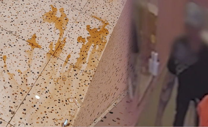 밖에서 산 햄버거 못 먹게 했다고 유리잔 집어던지며 카페 직원에게 상욕한 ‘민폐 문신남’ (영상)