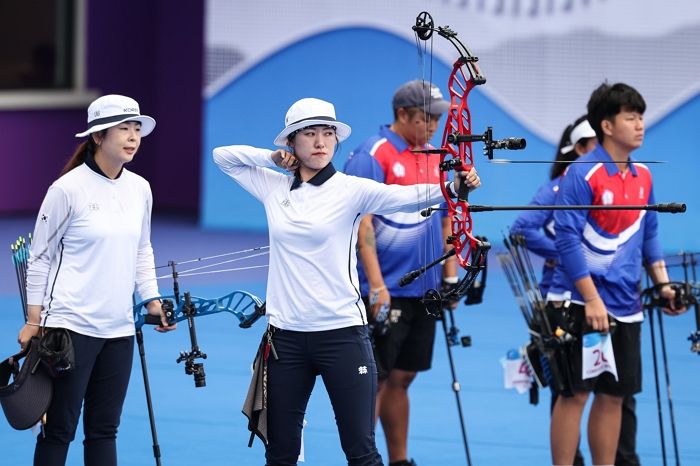 한국 컴파운드 양궁, 여자 단체전에서 인도네시아 꺾고 ‘동메달’ 수확