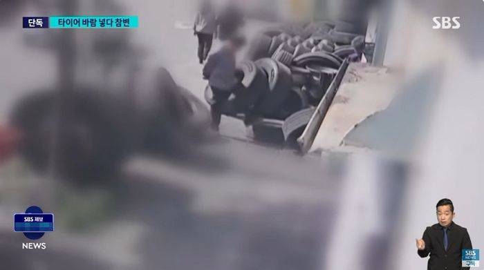 “타이어 고치러 간 아버지가 ‘공기압’ 넣던 타이어 폭발해 숨졌습니다” (영상)