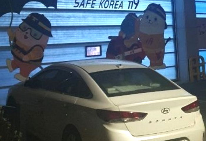 소방서 앞에 당당하게 불법 주차해 놓고 밥 먹으러 간 쏘나타 아줌마 차주