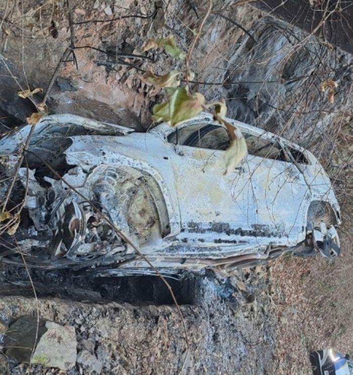 옥천 야산서 불에 탄 SUV 차량 발견... 조수석 ‘백골’ 시신 발견