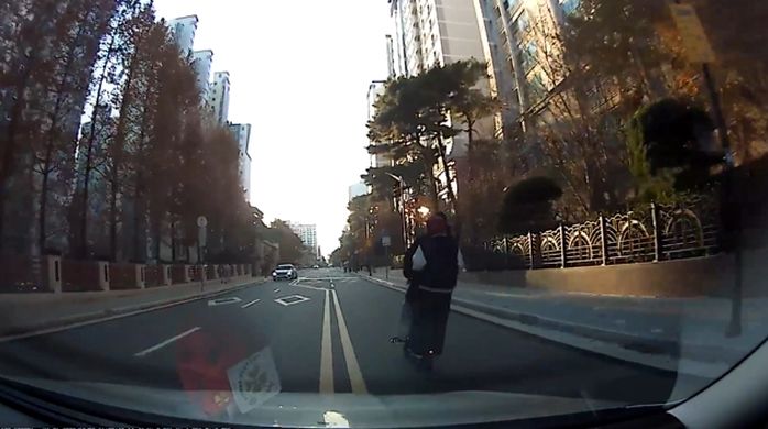 ‘노헬멧’ 킥보드 곡예주행 해 경적 울렸더니 ‘가운뎃손가락’ 욕날린 고교생 커플 (영상)