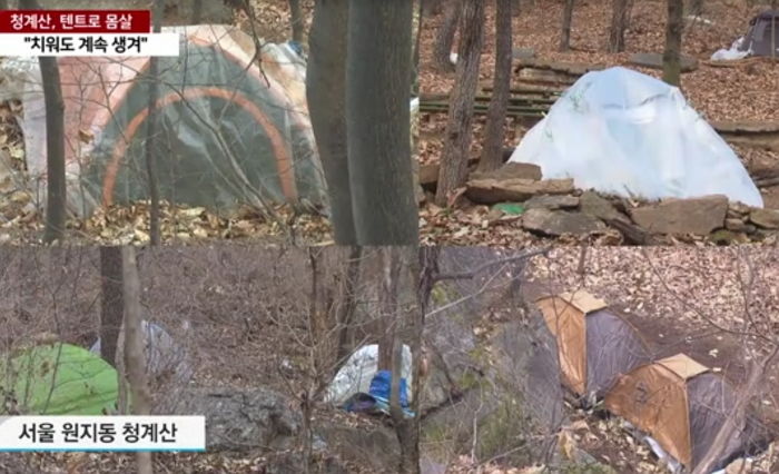 소원 들어주는 ‘기도 명당’으로 소문나 ‘알박기 텐트족’으로 꽉 찬 청계산