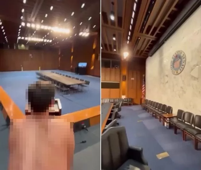 국회 청문회장서 알몸남 2명이 ‘성관계’...대통령 후보 심문하던 곳