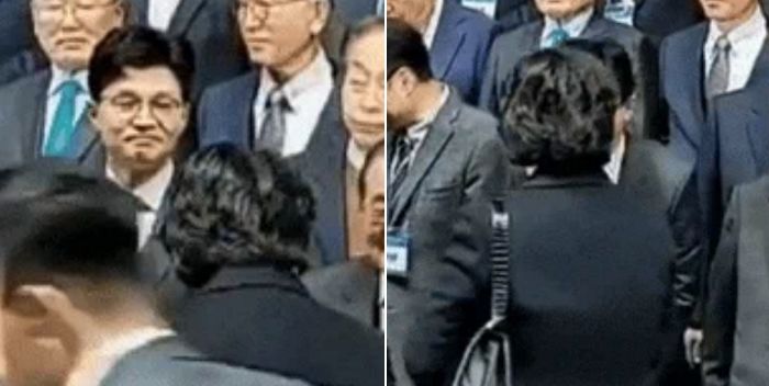 김정숙 여사, 한동훈 90도 폴더 인사 ‘패싱’ 논란
