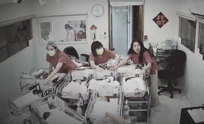 규모 7.2 강진 발생하자 목숨 걸고 신생아 지킨 대만 산부인과 간호사들 (영상)