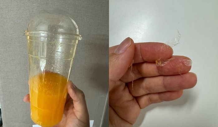 빽다방 감귤주스서 비닐 조각 대량 발견...“5살 아이가 마셨는데”