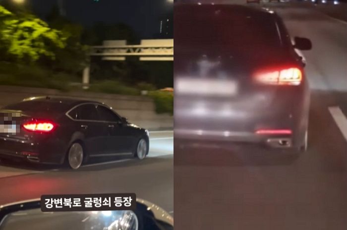 오른쪽 타이어 두 개 다 빠진 줄도 모르고 도로 질주하는 ‘강변북로 굴렁쇠’ 만취 운전자 (영상)