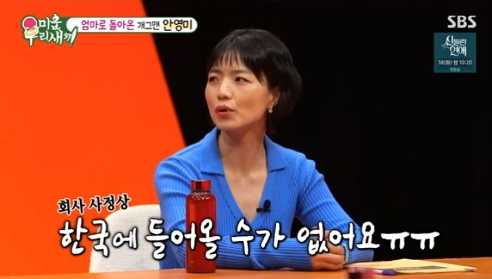 ‘원정 출산’ 논란 안영미 “미국 사는 남편 자주 못 봐...나홀로 육아 중”