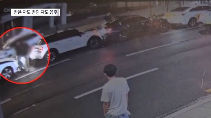 친구끼리 술 마시다 나란히 음주운전...서로 추돌사고 냈다 (영상)