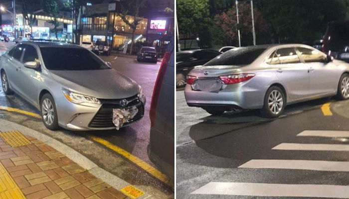 불법 주차하더니... 단속 안 걸리려 신문지 덕지덕지 붙여 번호판 가린 얌체 ‘도요타 아줌마’