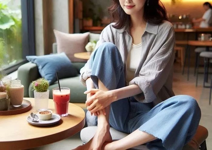 스타벅스 ‘테이블’ 위에 발 올리고 ‘독서’하는 중년 여성 (사진)