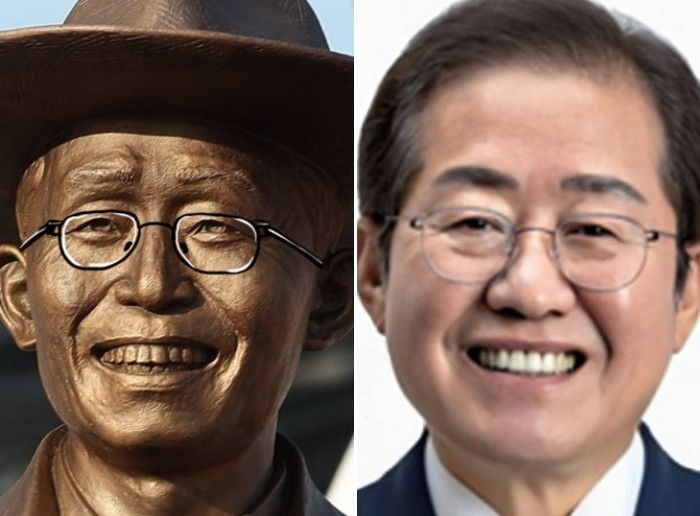 동대구역에 세워진 ‘박정희 동상’... 안경 씌워보니 홍준표 대구 시장 ‘닮은꼴’ 주장