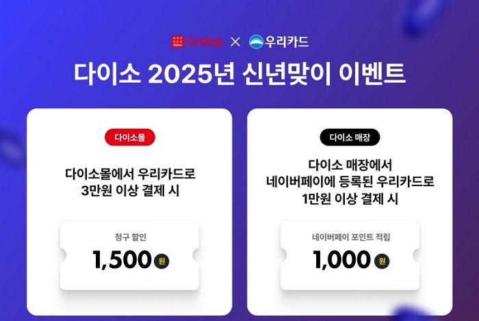 그냥 사도 저렴한 다이소에서 ‘우리카드’ 한 장으로 뽕 뽑는 방법