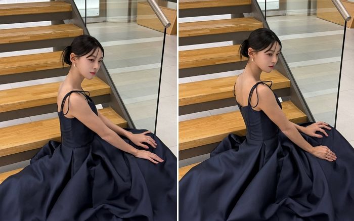 ‘육상계 카리나’ 김민지... 코르셋 드레스로 우아한 ‘블랙스완’ 자태 뽐냈다