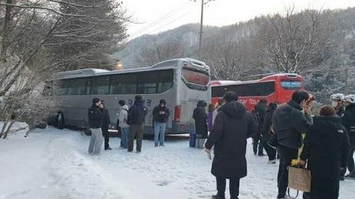 눈길 사고 수습하러 간 견인차량에 치여 70대 버스기사 사망