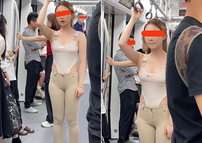 골반 훅 파인 수영복 스타일로 지하철 탄 MZ 여성... 보기 흉하다“ vs ”패션일 뿐“