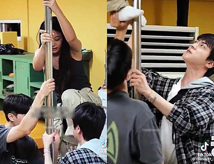 ‘대환장 기안장’ 방문한 여자 손님이 봉 못 타자 ‘인간 엘베’ 되어준 BTS 진 (영상)