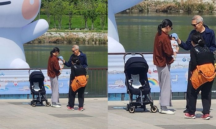 홍상수♥김민희, 미사 공원서 아들과 공원 산책하는 모습 포착돼