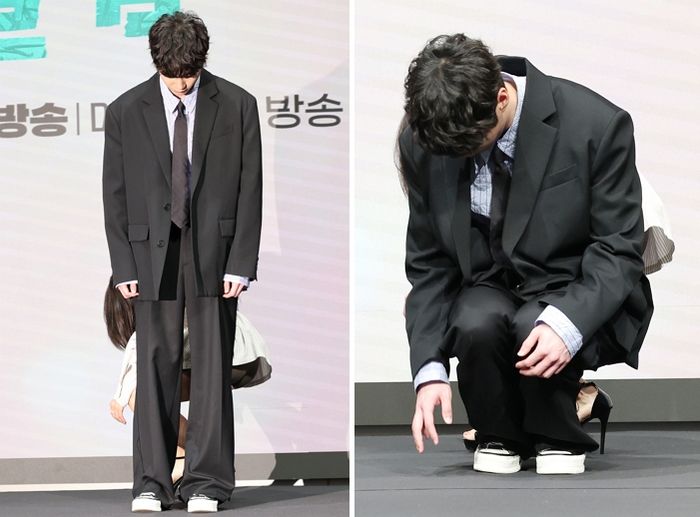 정은지가 짧은 치마 입고 쪼그려 앉자... ‘영범이’ 본체 이준영이 한 행동