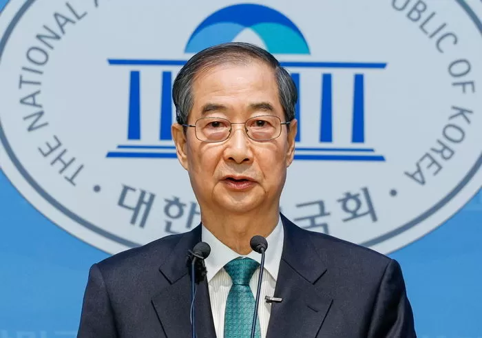 한덕수 전 국무총리가 2일 오전 서울 여의도 국회 소통관에서 