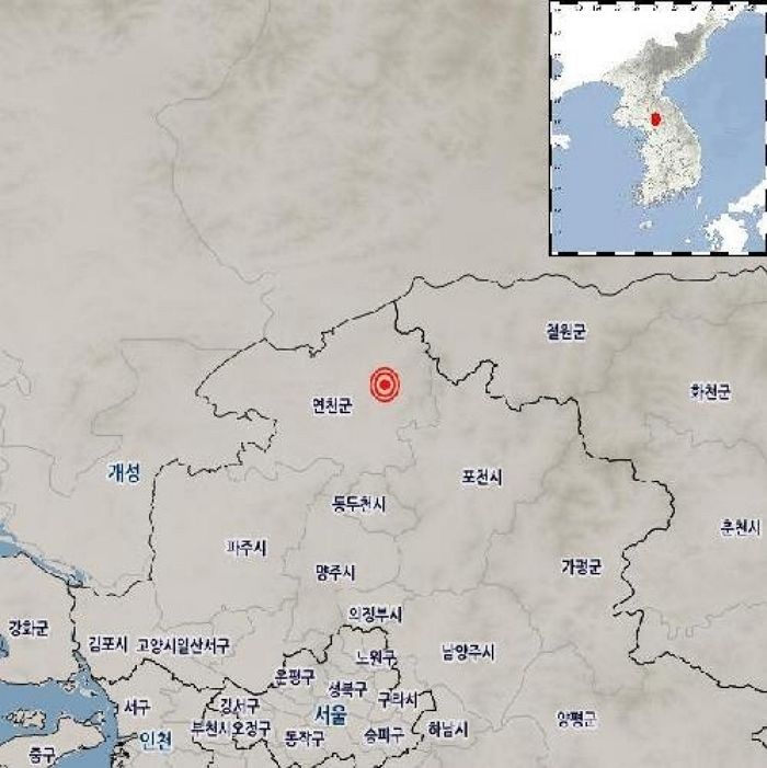 경기 연천군 북동쪽 5km 지역서 ‘규모 3.3’ 지진 발생