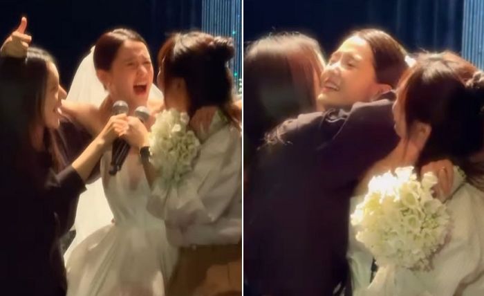 남보라 결혼식장서 진하게 포옹하는 박진주·김보미·김민영... 변함없는 ‘써니 우정’ 인증
