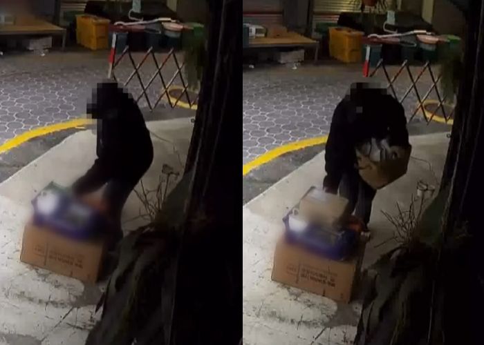 마스크 쓰고 식당 앞 택배 훔친 여성... 잠시후 다시 나타나 CCTV 확인하고 또다시 절도