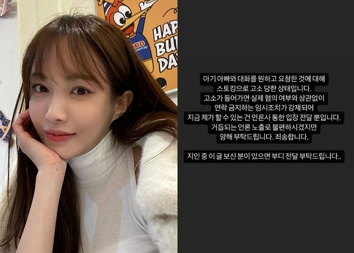 임신 폭로 후 ‘스토킹’으로 고소당한 서민재... “아이 아빠와 대화 원한다”