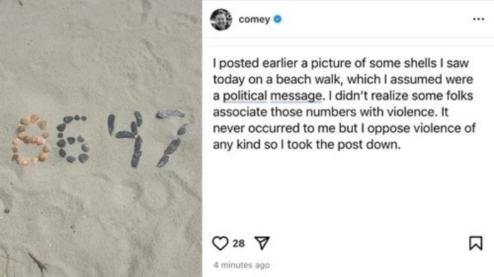 ‘86 47’ 무슨 뜻이길래... FBI 전 국장이 올린 사진 한 장에 뒤집어진 이유