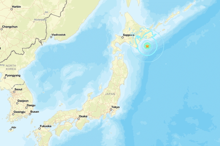 일본 홋카이도 해역서 규모 6.1 지진 발생... 쓰나미 우려 없어
