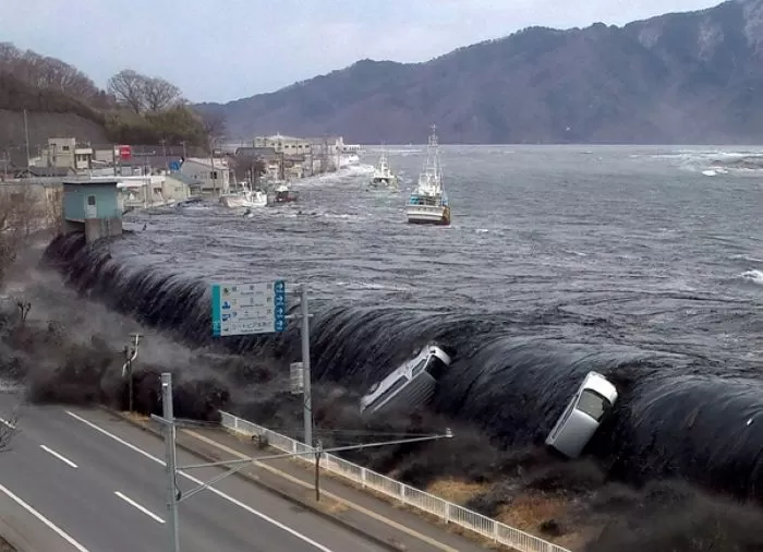동일본대지진 당시 쓰나미 장면 / 時事ドットコム