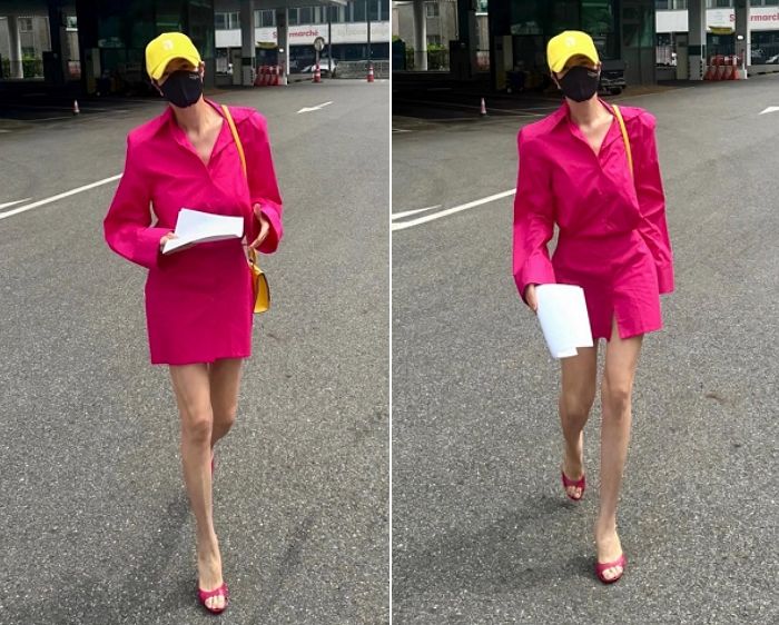 “톱배우, 길에서 보면 이런 느낌 입니다”... 완벽한 비율로 아우라 뽐내는 ‘핫핑크 슈트’ 김혜수
